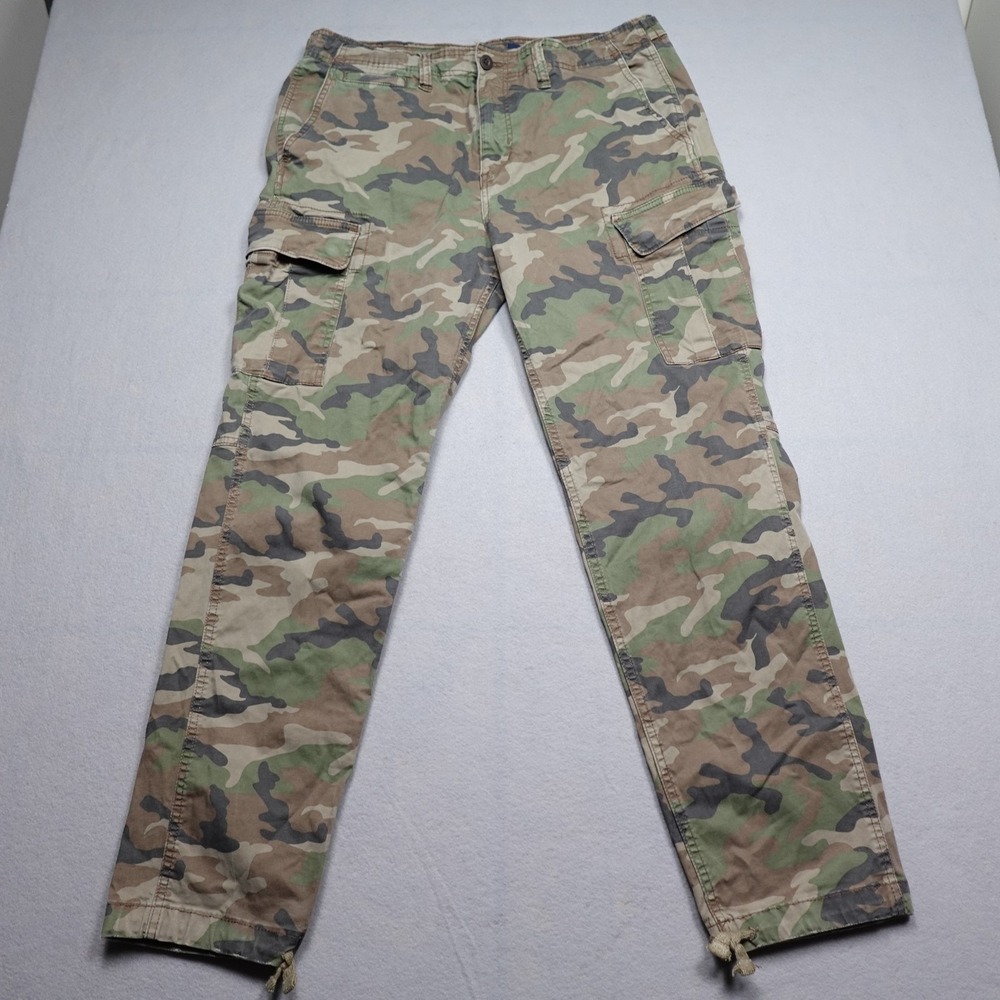 American Eagle Pants Mens 36x34 Green Camouflage Cargo Flex Canvas Tapered